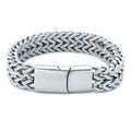 Stainless Steel Bracelet Braided Double Row Front Rear Fish Scale Alloy Magnetic Buckle Bracelet with Keel Jewelry New Model Vera Lux