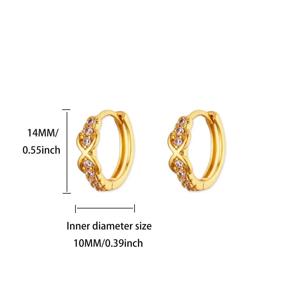 Cute Geometric Hoop Earrings for Women Stainless Steel Gold Color Cross Infinity Earrings 2025 Trend Piercing Wedding Jewelry Vera Lux