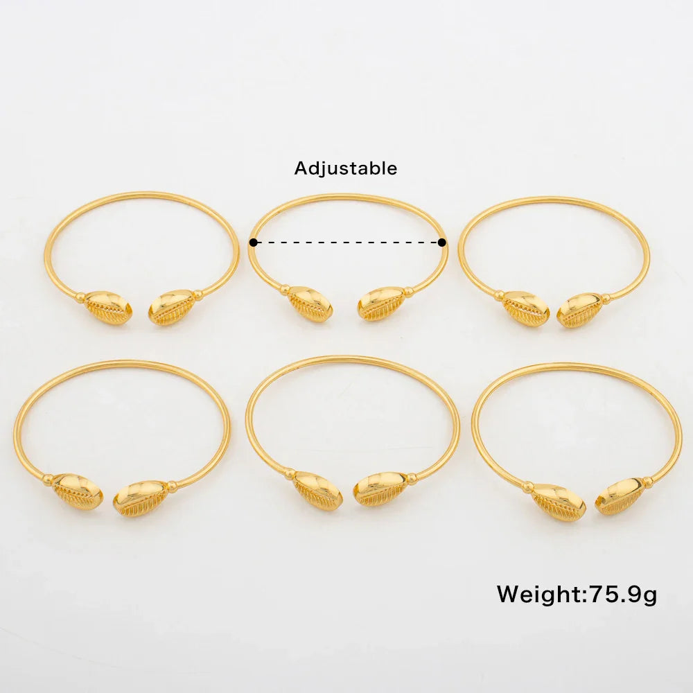 Gold Color Cuff Bangle Set for African Women Exquisite Charm Bangle New Design Hand Bracelet Jewelry Set Accessories wholesale Vera Lux