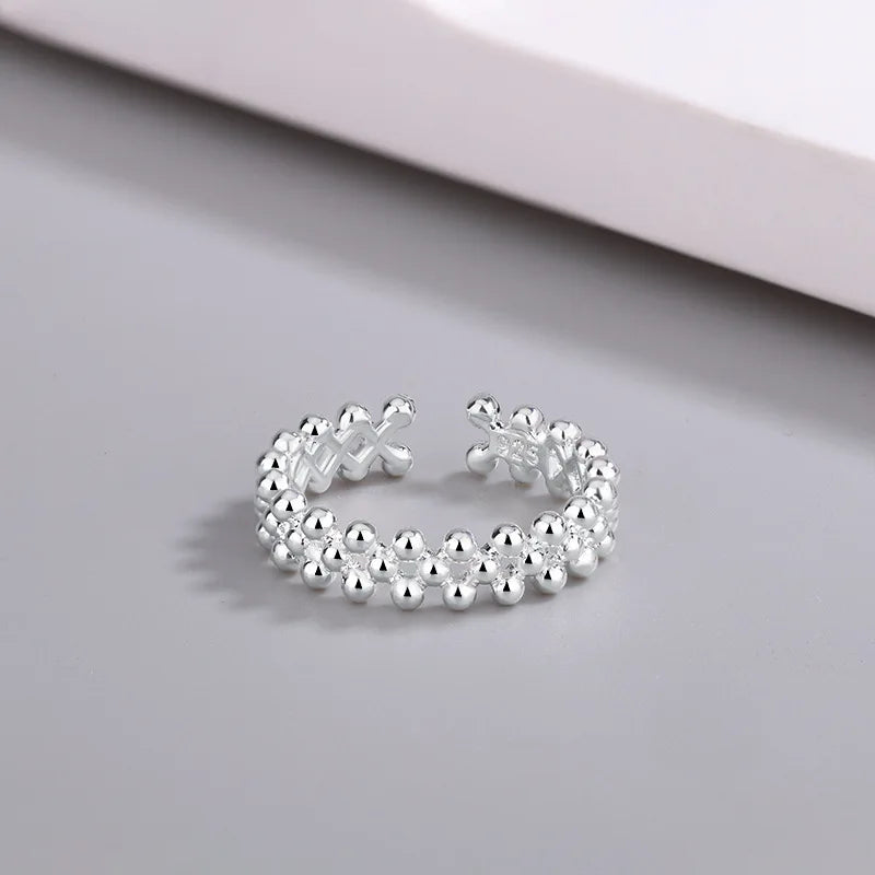 925 Sterling Silver Bilayer Ball Open Rings For Women Wedding Luxury Quality Jewelry Accessories Jewellery Argent 925 Vera Lux