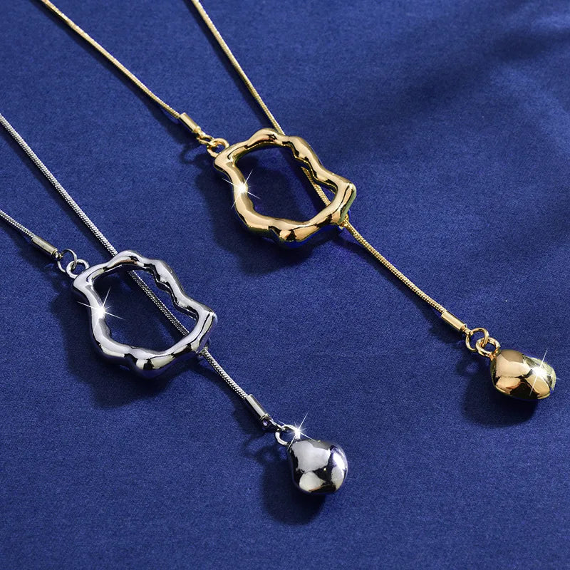 Yupsk Stainless Steel Irregular Y-shaped Long Necklace for Women Charm Party Accessories High-quality Fashion Pendant Gifts Vera Lux
