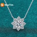 NeeTim 1CT Moissanite Diamond Necklace For Woman Pendant 925 Silver Plated with White Gold Chains Party Bridal Fine Jewelry Gift Vera Lux