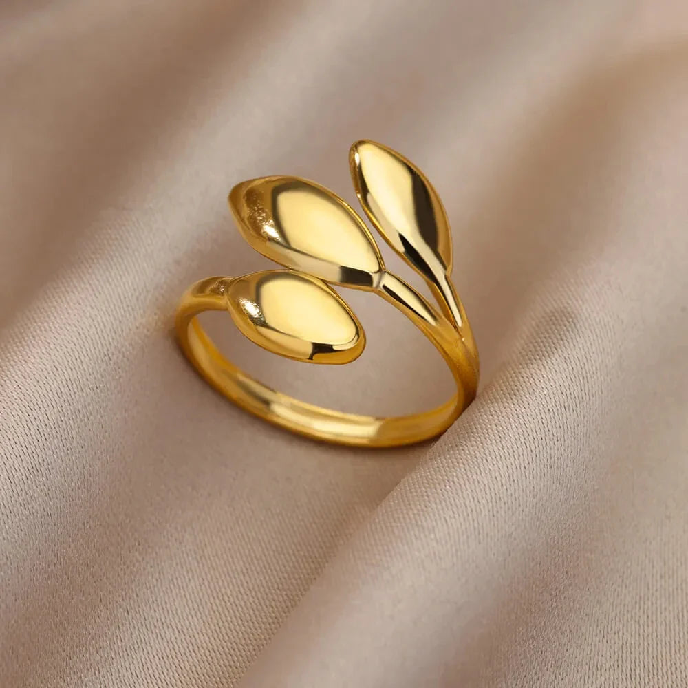 316L Stainless Steel Rings for Women Gold Color Multilayer Geometric Open Ring Vintage Waterproof Wedding Aesthetic Jewelry Gift Vera Lux
