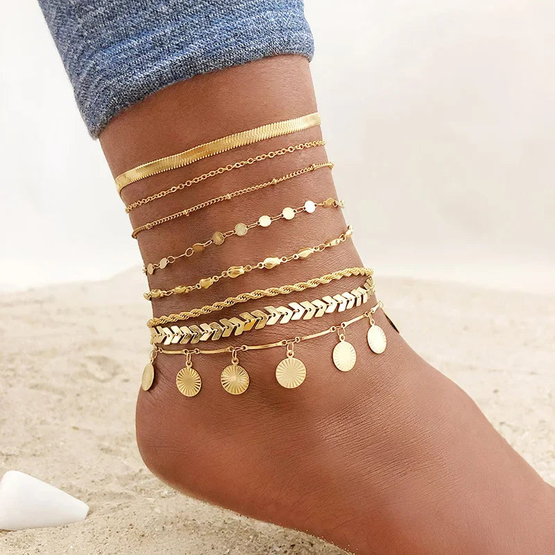 Snake Chain Anklet for Women Girls Adjustable Summer Beach Chain Anklet Bracelet Mother's Day Gifts Stainless Steel Not Allergic Vera Lux