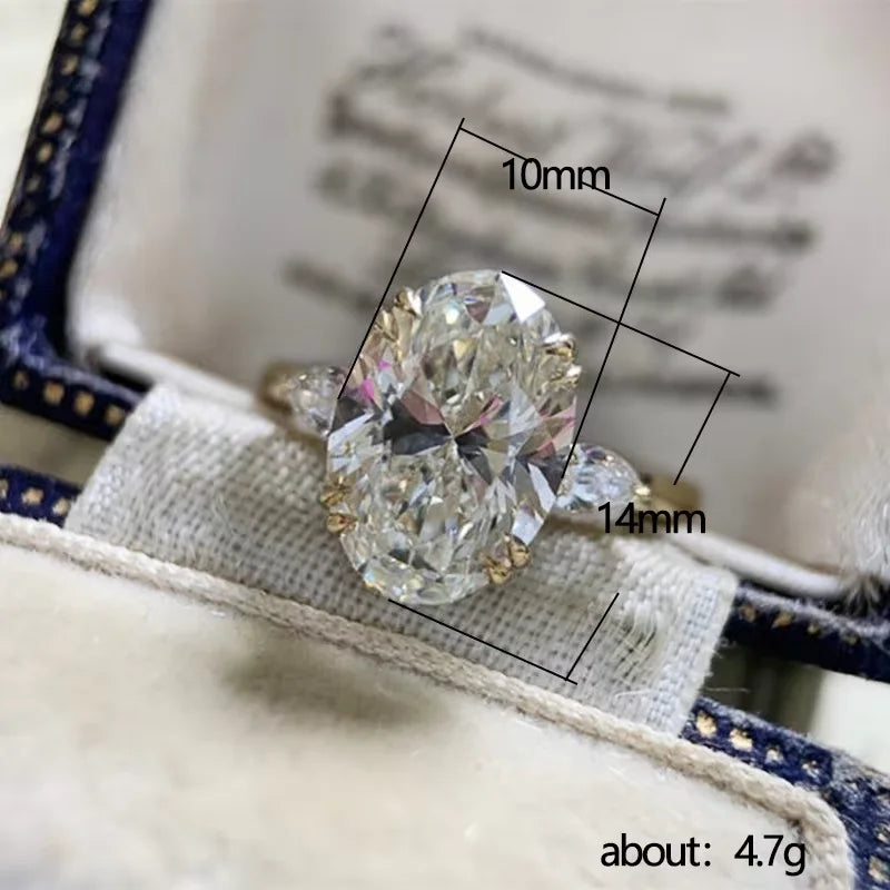 925 Sterling Silver Zirconia Gorgeous Shiny Oval Stone Rings For Women Engagement Wedding Luxury High Quality Fine Jewelry Vera Lux