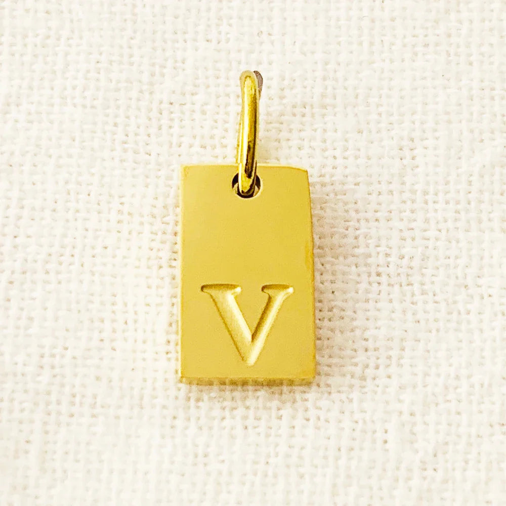 10PCS Alphabet Charm Pendant for Necklaces Stainless Steel Jewelry DIY Engraved Lettering Accessories Women's Fashion Jewelry Vera Lux