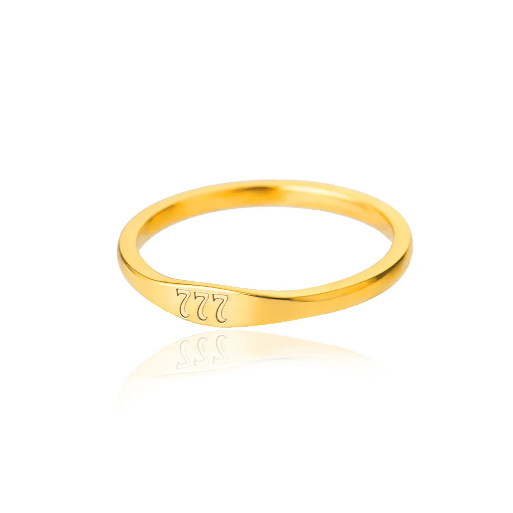 111 222 333 444 555 666 777 999 Angel Number Rings For Women Stainless Steel Ring Vintage Aesthetic Retro Jewelry anillos 2025 Vera Lux