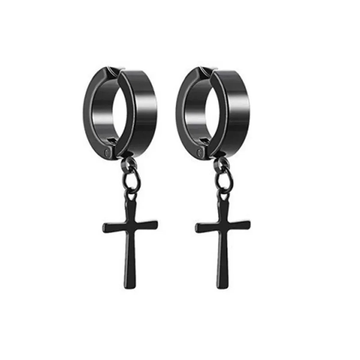 2pcs Punk Mens Strong Magnet Magnetic Ear Stud Set,Non Piercing Cross Clip-on Earrings Suitable Gifting Boyfriend Lover Jewelry Vera Lux