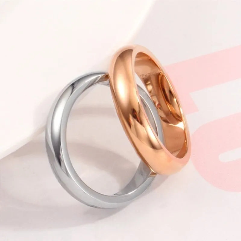 4mm Stainless Steel Plain Comfort Fit Wedding Band Ring for Women Men Size 4-12 Vera Lux