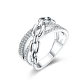 MINTYBOX S925 Full Diamond Moissanite Ring for Women Sterling Silver 18K Gold Plated Engagement Link Rings Fine Jewelry Gift Vera Lux