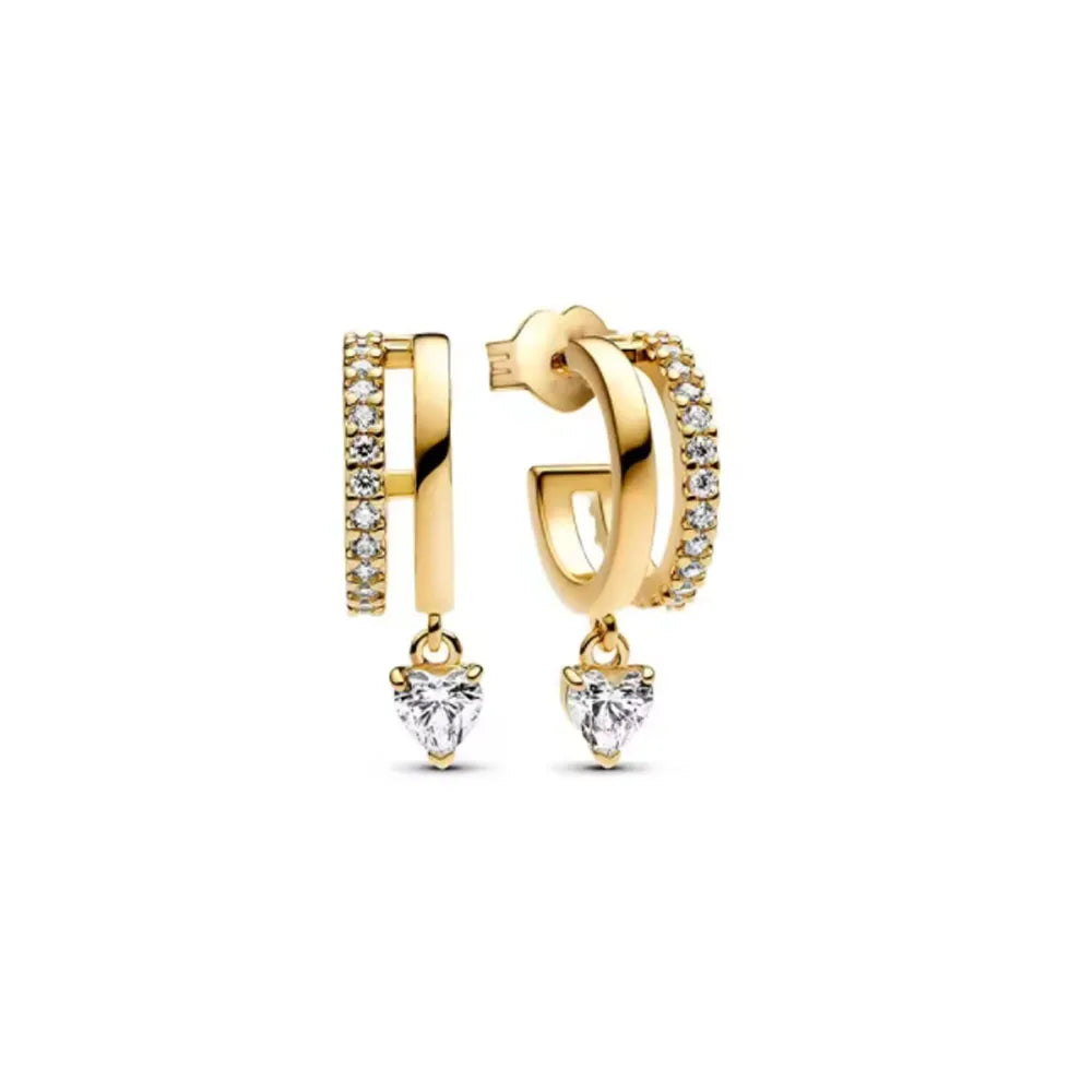 European New Cross Sunflower Gold Color Stud Earrings, Fit Women's Festival Exquisite Charm Jewelry Gifts  925 Silver Vera Lux