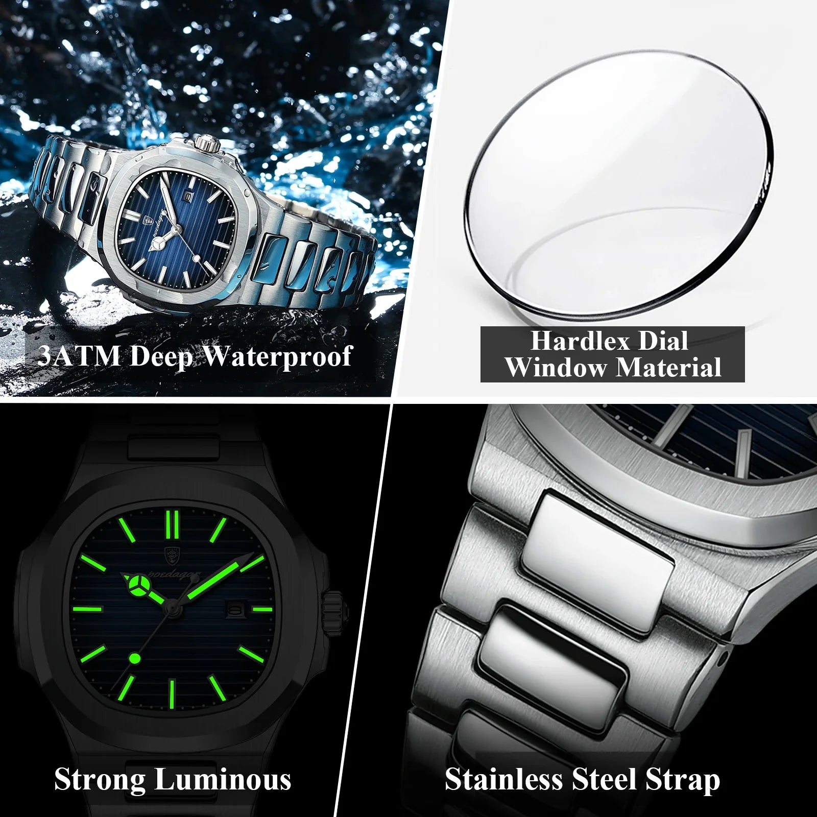 POEDAGAR Luxury Woman’s Quartz Watch Date Waterproof Luminous Ladies Wristwatch Stainless Steel Fashion Watches For Women Reloj Vera Lux