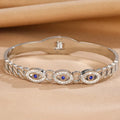 Fashion Stainless Steel Bracelet For Women Men Evil Eye Cuff Bangles Gold Plated Spring Buckle Lucky Amulet Jewelry Accessories Vera Lux