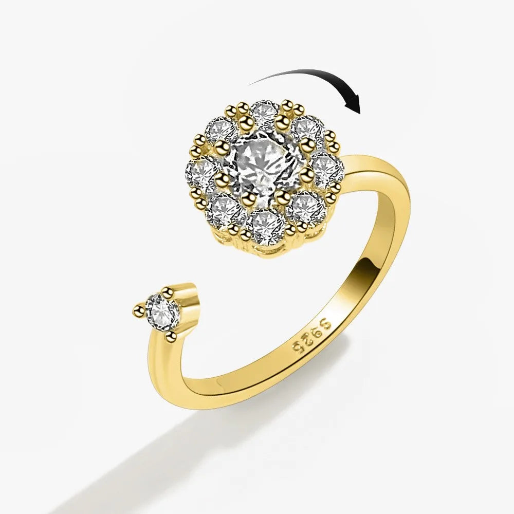 2025 New Rotating Anxiety Knuckle Ring For Women Adjustable And Stackable Open Couple Rings Party Jewelry Gifts Anillo Vera Lux