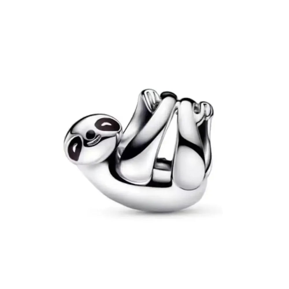 2026 New S925 Silver Hollow Elephant Monkey Car Pendant Fit Original Bracelet DIY Accessories Women's Charm Jewelry Gifts Vera Lux