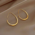 925 Sterling Silver Golden Ellipse Hoop Earrings For Women Ladies Wedding Engagement Female Jewelry Gift Money 925 Jewellery Vera Lux