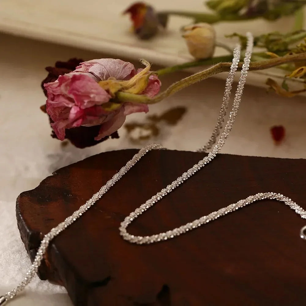 Silver Color Sparkling Necklace For Women Trendy Clavicle Chain Choker Girls Korean Wedding Party Jewelry Accessories Vera Lux