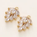 2/4Pcs 18K Gold Color Plated Various Leaves Charms Pendants with Zircon for DIY Necklace Jewelry Making Supplies Accessories Vera Lux