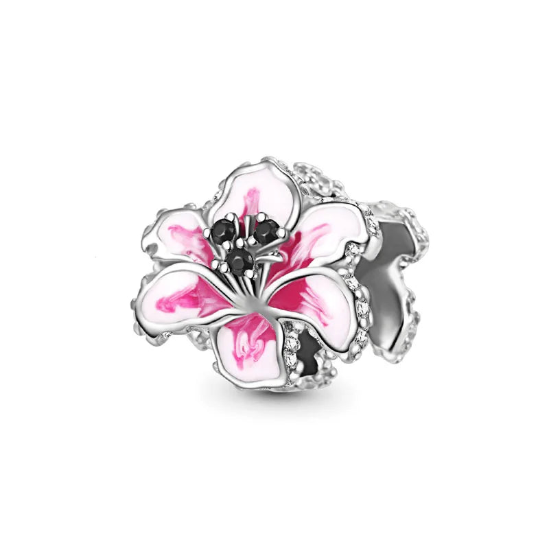 2026 925 Silver Flower, Butterfly, Highland Cow, Motorcycle Pendant Fit European Original Bracelet DIY Jewelry Exquisite Jewelry Vera Lux
