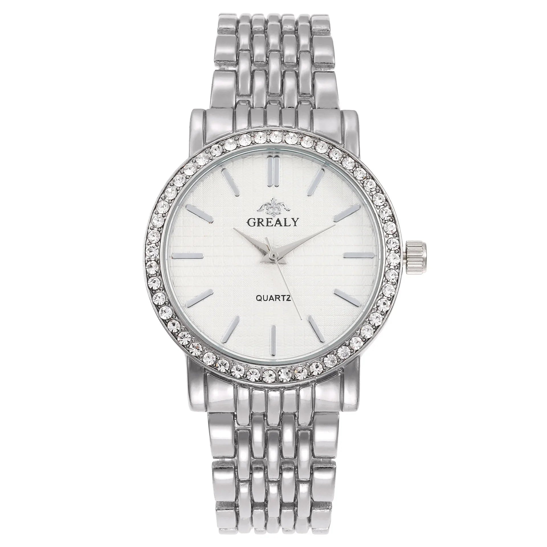 New Luxury Exquisite Women Quartz Watch Business Fashion Casual Round Rhinestone Quartz Watch Gift For Friends Family Relogio Vera Lux