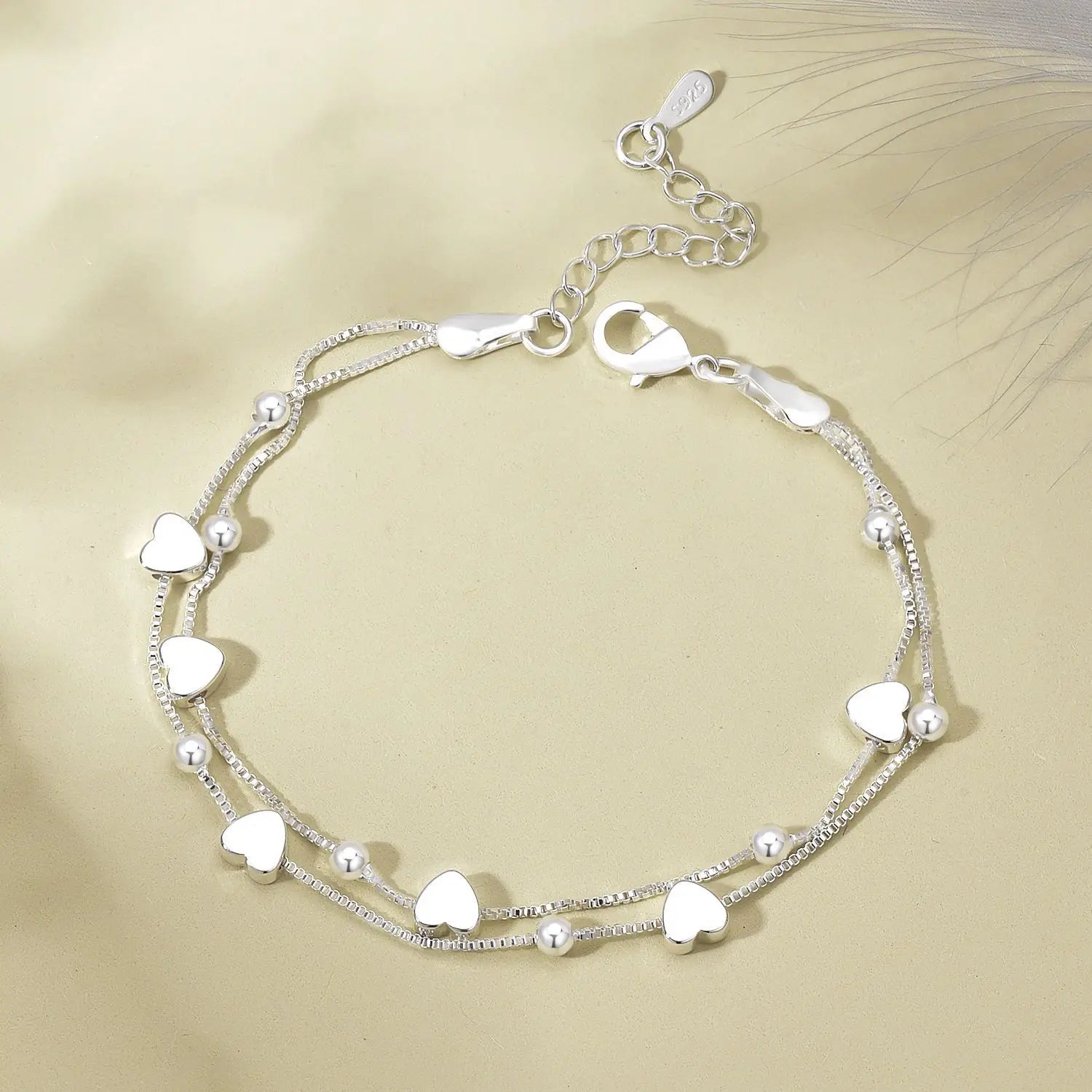 925 Sterling Silver Bracelets Woman Heart Ball Chain Charm Bracelet Couple Designer Jewelry Accessories Wholesale Jewellery Vera Lux