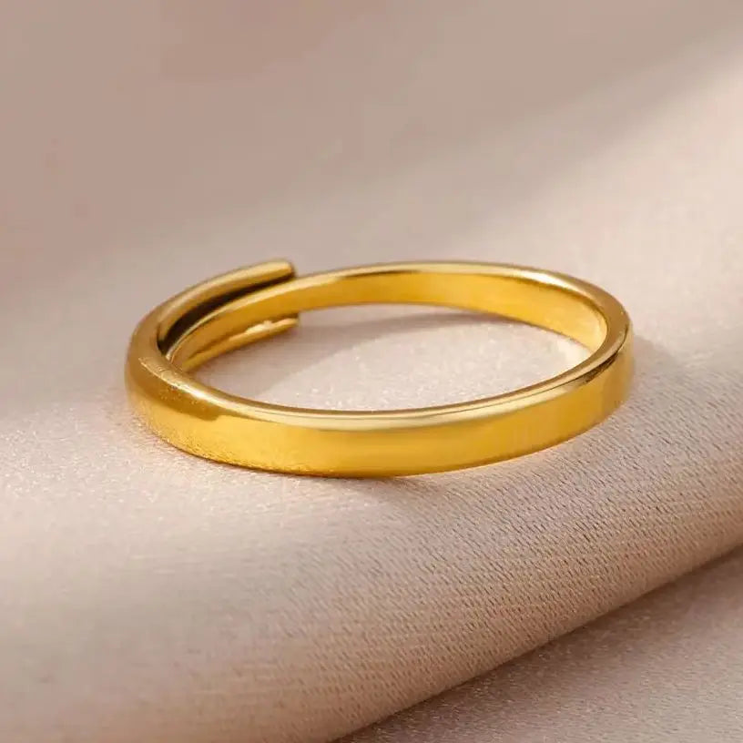 Minimalist Stainless Steel Rings For Women Gold Color Adjustable Finger Rings Fashion Wedding Waterproof Jewelry Gift Vera Lux