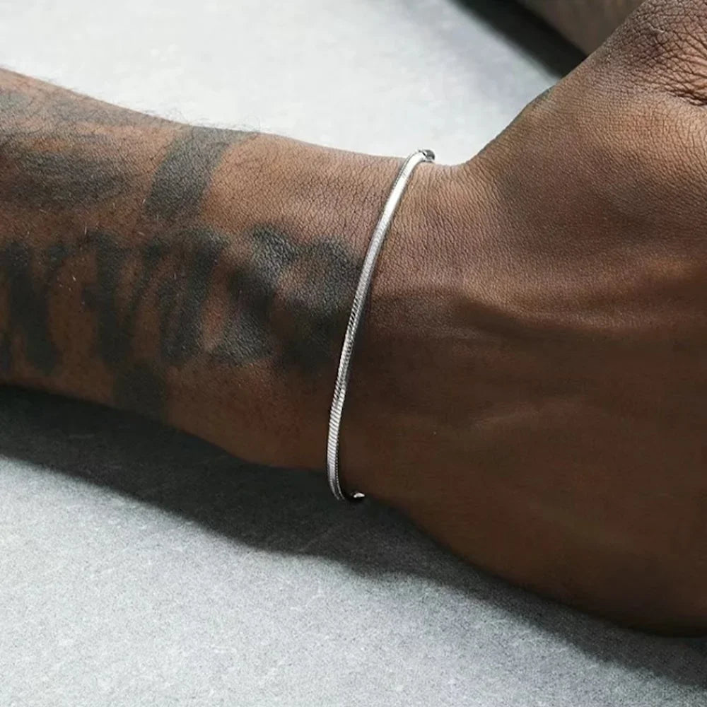 ALIZERO 925 Sterling Silver 3mm Snake Chain Bracelet For Men Women Punk Hip Hop Bracelet Fashion Party Jewelry Wholesale 16-23cm Vera Lux