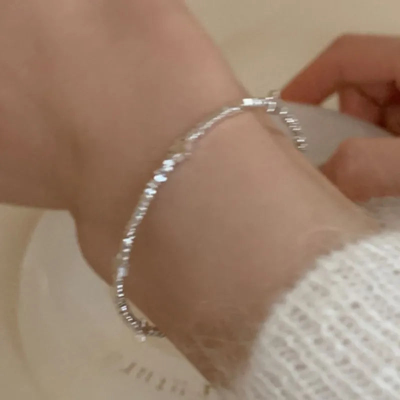 925 Sterling Silver Star Bead Bracelet For Women Fragmented Silver Sweet Romantic Versatile Trend Jewelry Gifts Dropshipping Vera Lux