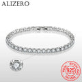 ALIZERO S925 Sterling Silver Bracelet Zirconia Tennis Ball Women Fashion Simple Engagement Wedding Charm Jewelry 4mm 16-23cm Vera Lux