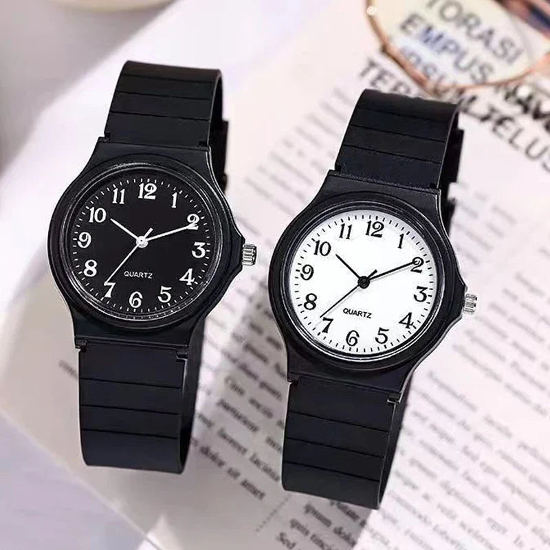 Exam Watch Silicone Strap Simple Women Watch Student Ladies Quartz Wristwatch Waterproof Round Small Dial for Women Vera Lux