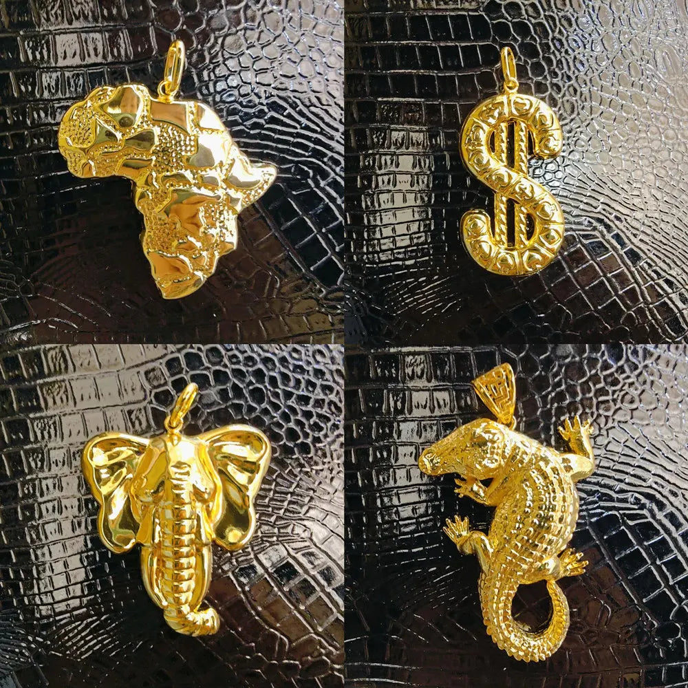 Gold Plated Pendants for Necklace Women Men Fashion 18k Gold Color African Map Design Pendant Jewelry Making for Party Daily Vera Lux