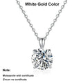 NeeTim 2ct 3ct Moissanite Necklace for Women Sterling Silver 925 with Yellow Rose White Gold Plated Lab Diamond Pendant Necklace Vera Lux