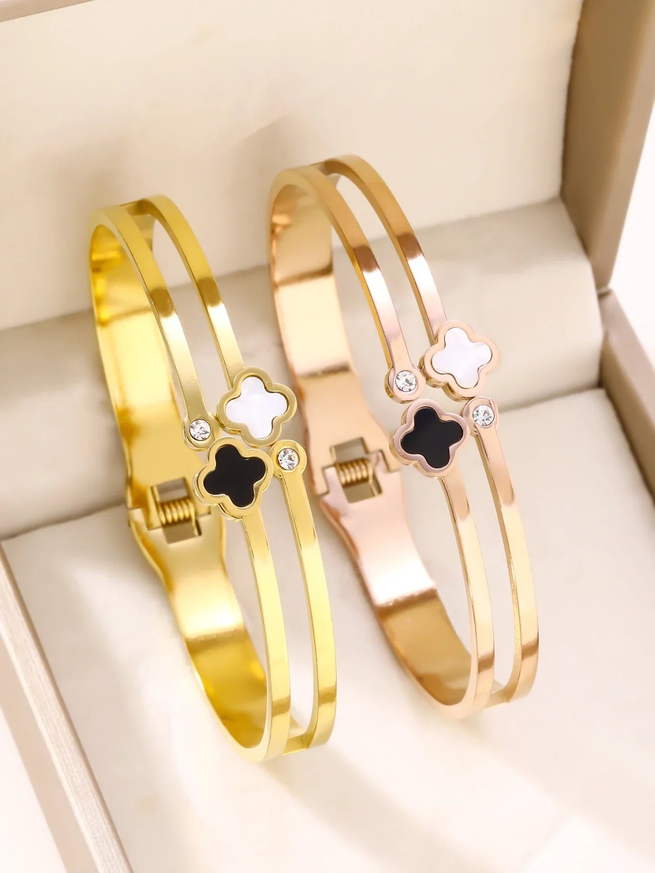 1pieces/set women's wedding jewelry party holiday Valentine's Day gift stainless steel bracelet plated with 18K gold bracelet Vera Lux
