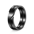 Kissmoon Minimalist Fashion Geometric Slanted Notch Couple Stainless Steel Ring for Men Women Wedding Band Party Jewelry Gifts Vera Lux