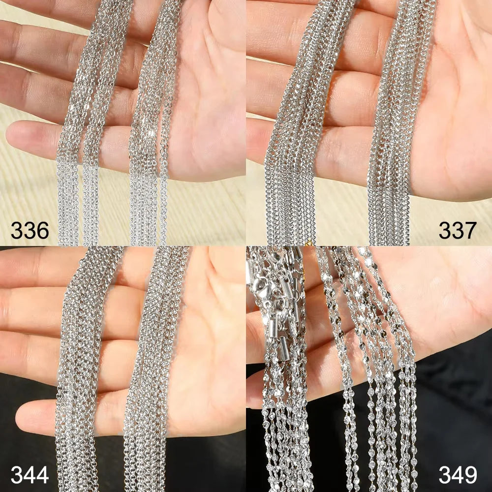 10pcs/Lot 45cm Stainless Steel Golden/Silvery Color 304 Chains Necklace Women Jewelry Making Accessories DIY Handmade Supplies Vera Lux