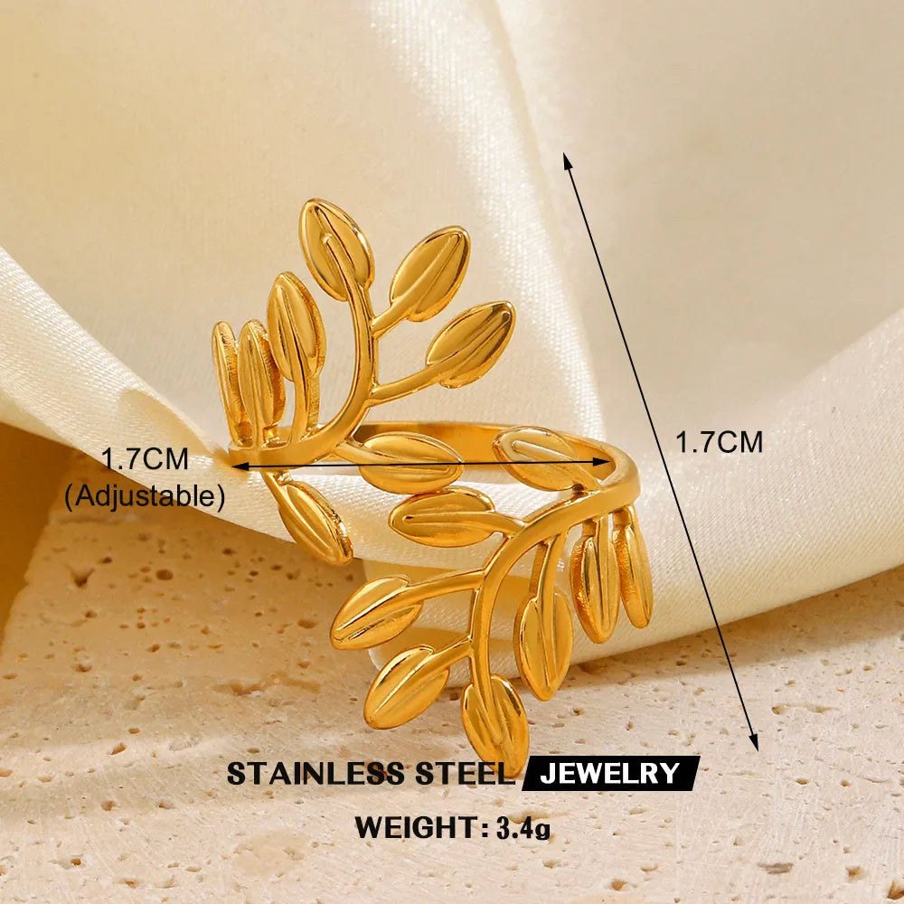 1Pc Stainless Steel Gold Color Rings For Women Waterproof Geometric Open Finger Ring Girls Fashion Daily Jewelry Accessories Vera Lux