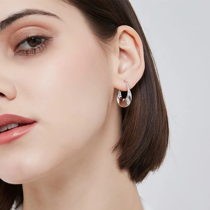 New 925 Sterling Silver Irregular Shape Earrings Charming Personalised Fashion Earrings Birthday Gift for Women Fine Jewellery Vera Lux