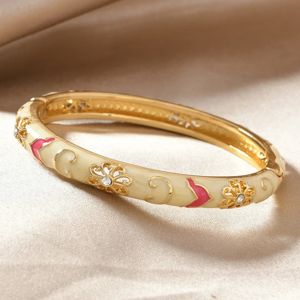 1pcs Chinese Retro Style Bracelet Enamel Blue And White Porcelain Element Women's Bracelet Exquisite Elegant Ladies' jewelry Vera Lux