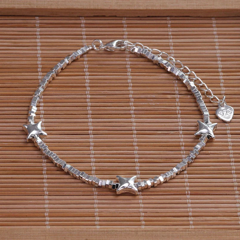 925 Sterling Silver Star Bead Bracelet For Women Fragmented Silver Sweet Romantic Versatile Trend Jewelry Gifts Dropshipping Vera Lux