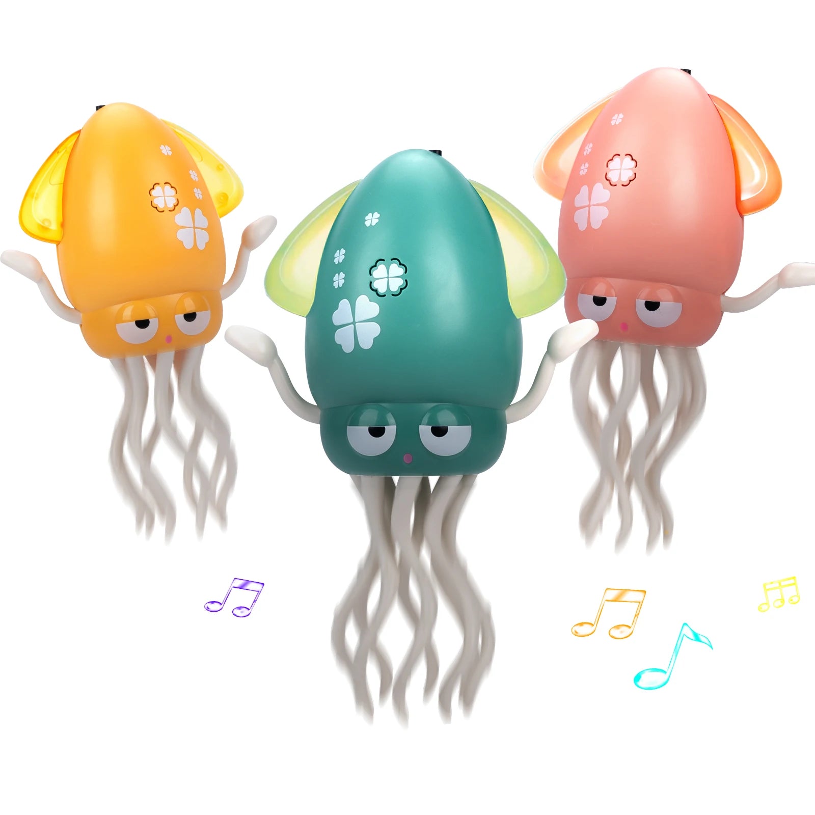 Electronic Dancing Squid Toys with Light&Music Funny Induction Lying Flat Squid Toddler Interactive Development Tummy Time Gifts Whatever the Treasure