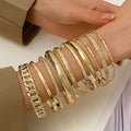 10 Pcs Punk Trendy Multilayer Bracelets Set for Women Elegant Delicate Twist Sparkling Adjustable Bangles Jewelry Couples Gifts Vera Lux