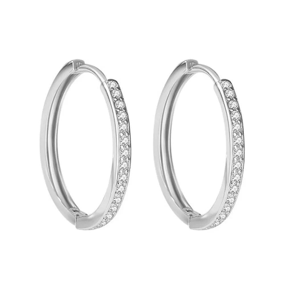 925 Sterling Silver 8/12/16/20MM Zircon Hoop Earrings For Women Wedding Engagement Luxury Jewelry Accessories Money 925 Vera Lux