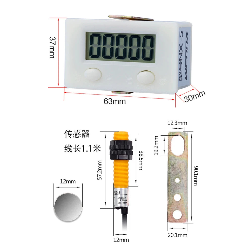 Electronic digital 5 display counter proximity Industrial magnetic sensor switch punch counter automatic induction counter meter Whatever the Treasure