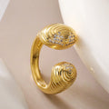 NEWBUY Delicate Gold Color Statement Design CZ Party Rings For Elegan Women Finger Accessories Vera Lux