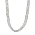 S925Silver European and American simple and unique woven hollow wide necklace ins trend mesh collarbone chain Vera Lux