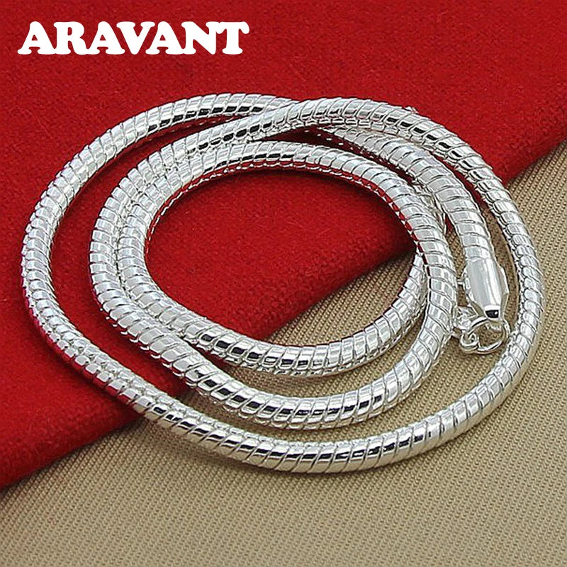 Aravant 925 Silver 1MM/2MM/3MM Snake Chain Necklace For Men Women Pendant Fashion Jewelry Vera Lux