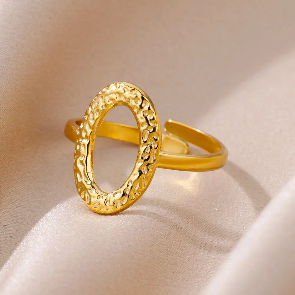 316L Stainless Steel Rings for Women Gold Color Multilayer Geometric Open Ring Vintage Waterproof Wedding Aesthetic Jewelry Gift Vera Lux