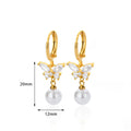 Butterfly Zircon Stainless Steel Pearl Earrings For Women Gold Plated Piercing Earring Aesthetic Luxury Jewelry Gift 2023 New Vera Lux