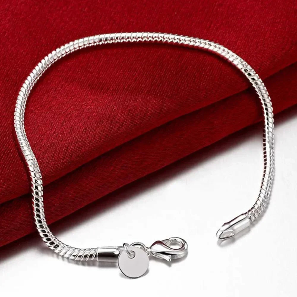 8 Inch 18K Gold Bracelet 5MM Sideways Chain Bracelet For Woman Men Fashion Wedding Engagement 925 Sterling Silver Jewelry Gifts Vera Lux
