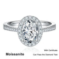 NeeTim 1CT 2CT D VVS1 Oval Cut Moissanite Rings for Women 925 Sterling Silver Lab Dimond Engagement Wedding Party Ring Wholesale Vera Lux